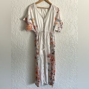 FREE PEOPLE® Rare Cottagecore Floral Cotton  Midi Dress - XS